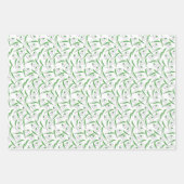 ミント白スノードロップパターンホワイト ラッピングペーパーシート (正面3)