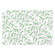 ミント白スノードロップパターンホワイト