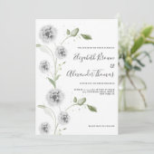 ミント白ポピー葉フローラ結婚ズ 招待状 (スタンド正面)