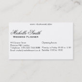ミント白黒フラワーズウェディングプランナー 名刺 (裏面)