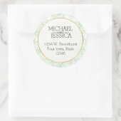 ミント紙吹雪パーソナライズされたドットの名前とアドレス ラウンドシール (バッグ)
