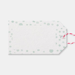 ミント紙吹雪水色ドットギフトラベル ギフトタグ