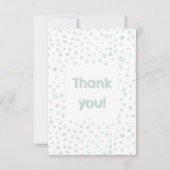 ミント紙吹雪水色ドットサンキューカード サンキューカード (正面)