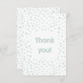 ミント紙吹雪水色ドットサンキューカード サンキューカード (正面/裏面)