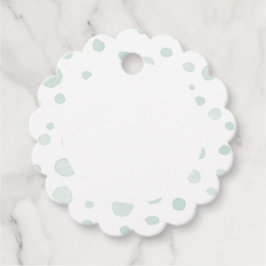 ミント紙吹雪水色ドットメッセージカード フェイバータグ