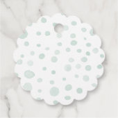 ミント紙吹雪水色ドットメッセージカード フェイバータグ (裏面)