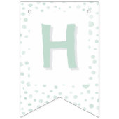 ミント紙吹雪水色ドット束フラグ バンティングフラッグ (第2の旗)