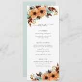 ミント素朴グリーンウォーターフローラ結婚ズ メニュー (正面/裏面)