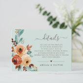 ミント素朴グリーンウォーター結婚カラー詳細 エンクロージャーカード (スタンド正面)