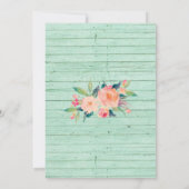 ミント素朴グリーンウッドウォーターカラーフローラ 招待状 (裏面)