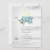 ミント素朴ボホQRコードRSVPワインテイスティング結婚ズ 招待状 (正面)