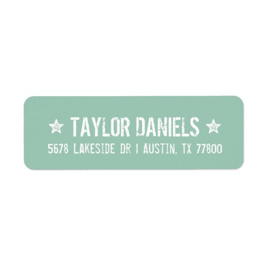 ミント素朴差出人住所ラベル ラベル (正面)