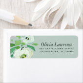 ミント素朴抽象芸術フローラ差出人住所ラベル ラベル (インサイチュ)