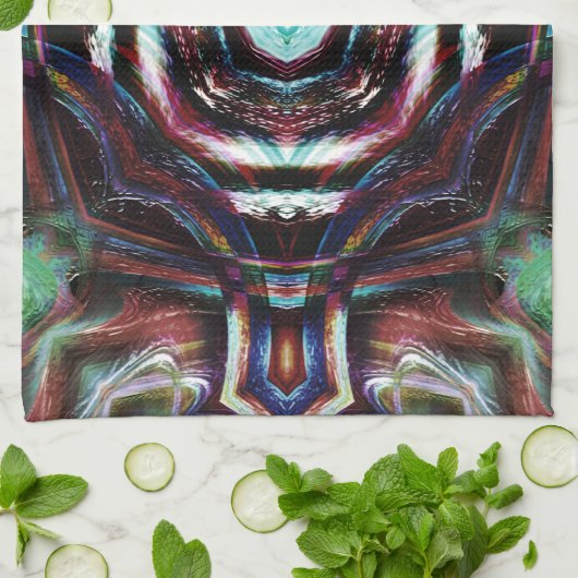ミント素朴詳細の木の茶色の万華鏡のように千変万化するパターン キッチンタオル (折り畳み)