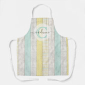 ミント素朴&イエローボホジオモダンパーソナライズされた エプロン (正面)