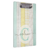 ミント素朴&イエローボホジオモダンパーソナライズされた クリップボード (右)