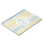 ミント素朴&イエローボホジオモダンパーソナライズされた ノートブック (左側)