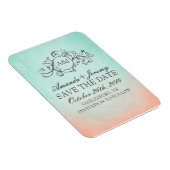 ミント素朴&ピーチボヘミアン日付を保存 マグネット (右側)