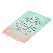 ミント素朴&ピーチボヘミアン日付を保存 マグネット (左側)