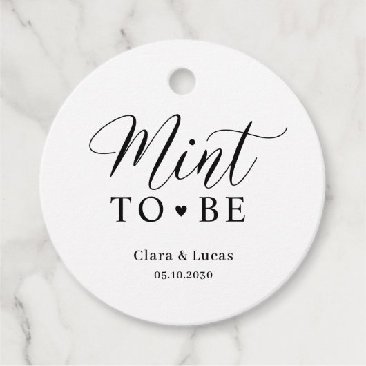 ミント結婚ブライダル婚約パーティメッセージカード フェイバータグ (正面)