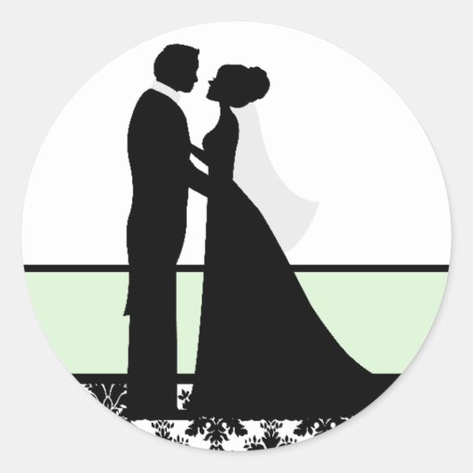 ミント結婚ーのカップル・シール ラウンドシール (正面)