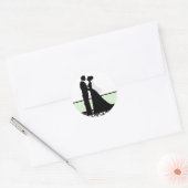 ミント結婚ーのカップル・シール ラウンドシール (封筒)