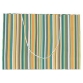 ミント継ぎ目のないジオメトストライプリ線 ラージペーパーバッグ (裏面)