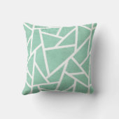 ミント緑と白のモザイク模様 クッション (裏面)