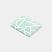 ミント緑と白のモザイク模様 ポストイット (アングル)
