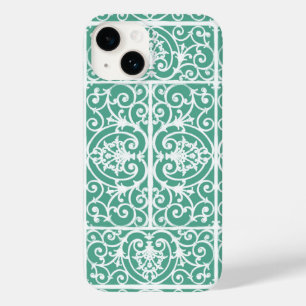 ミント緑のスクロールワークパターン Case-Mate iPhone 14ケース