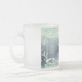 ミント緑のスノーフレークの曇りマグカップ フロストグラスマグカップ (左)