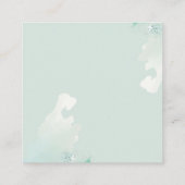 ミント緑色の水色 スクエア名刺 (裏面)
