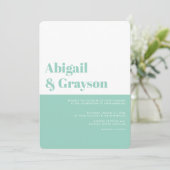 ミント縦結婚線 招待状 (スタンド正面)