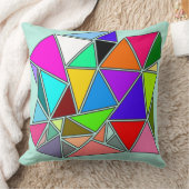 ミント背景色の三角形のカラーパレット クッション (ブランケット)