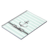 ミント航海のストライプーズウォーター色いかりカスタム ノートブック (左側)