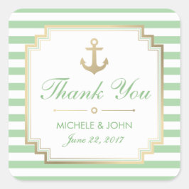 ミント航海のホワイトありがとうステッカー好き スクエアシール