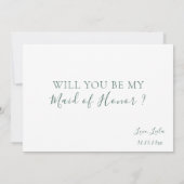 ミント色のユーモアあふれるブライズメイド/花嫁の介添え人提案 招待状 (裏面)