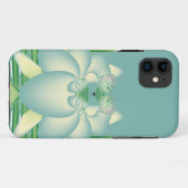 ミント色の蓮の幾何学フラワーアート Case-Mate iPhoneケース (裏面(横))