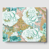 ミント花とピンク赤面結婚フローラ ゲストブック (裏面)