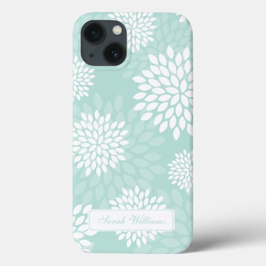 ミント菊フローラルパターン Case-Mate iPhoneケース (裏面)