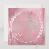 ミント華美グリーンピンク金ゴールドハミングバード婚約 招待状 (裏面)