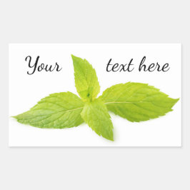 ミント葉 長方形シール