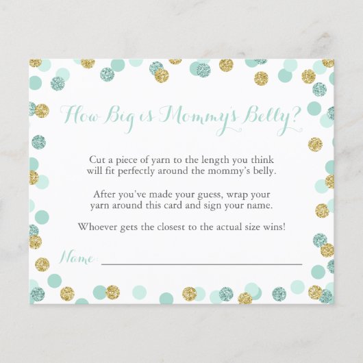 ミント赤ちゃんシャワーどのように大きいママのベリーゲーム (正面)