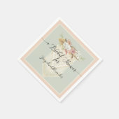 ミント赤面パンパスグラスフローラグリーンリーブライダル スタンダードカクテルナプキン (角)