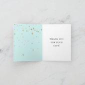 ミント赤面ピンク金ゴールド紙吹雪ありがとう サンキューカード (内部)