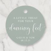 ミント踊り足フリップフロップ結婚式の引き出物ラベル フェイバータグ (裏面)