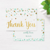 ミント金ゴールドグリッター紙吹雪誕生日サンキュー (デスク)