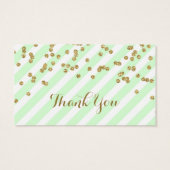 ミント金ゴールドストライプブライダルシャワーメッセージカード (裏面)