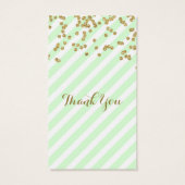 ミント金ゴールドストライプブライダルシャワーメッセージカード (裏面)