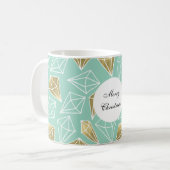 ミント金ゴールドダイヤモンド コーヒーマグカップ (正面左)